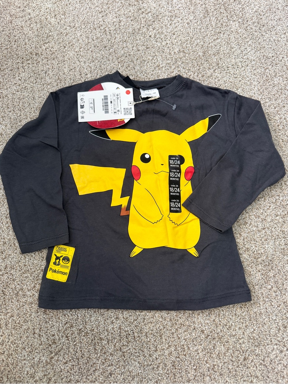 NWT Zara and Pokémon Collaboration Toddler Boy Long Sleeve Shirt